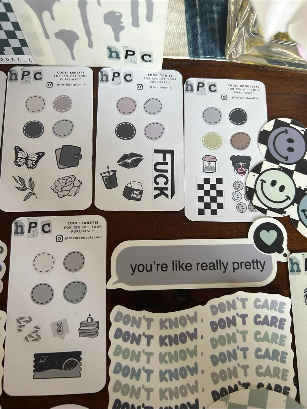 Highpaperclouds bundle  of stickers ,White, Green ,Gray Planner Sticker Sheet